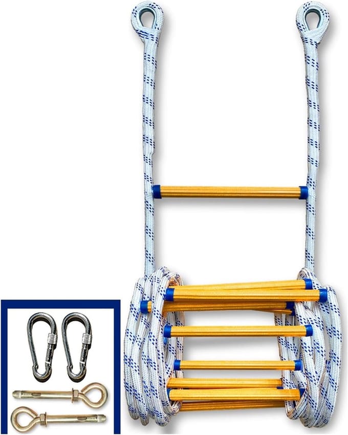 Noodladder - Reddingsladder - Veilige Ontsnapping - Hoge Gewichtscapaciteit - 3 tot 20 Meter - Wit