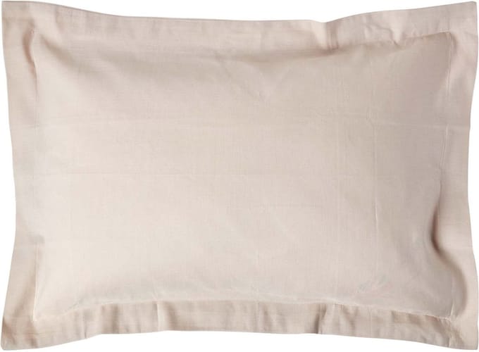 Homescapes linnen kussensloop met opstaande naad - beige-naturel, 50 x 90 cm