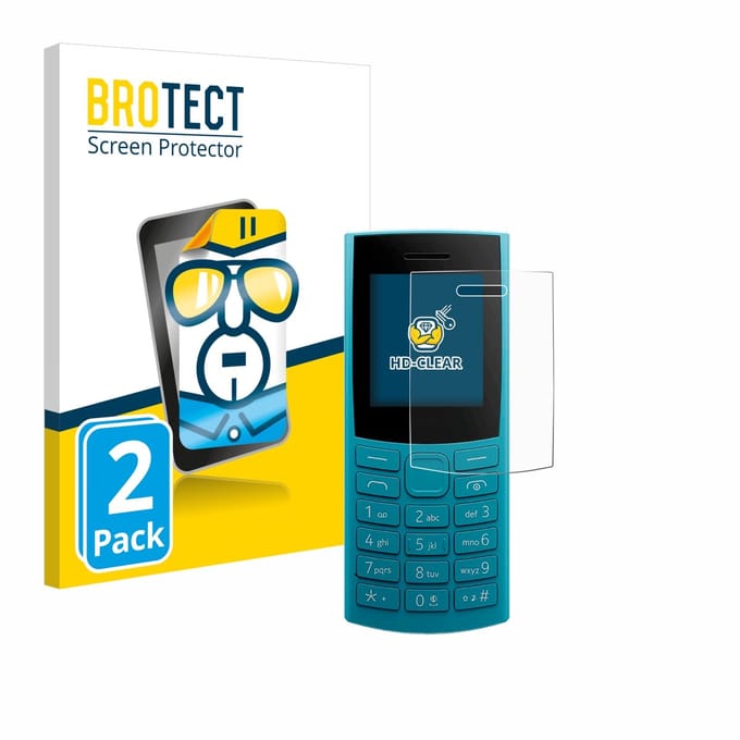 BROTECT - Screenprotector voor Nokia 105 4G 2nd Edition - Folie Beschermfolie transparant 2 Stuks