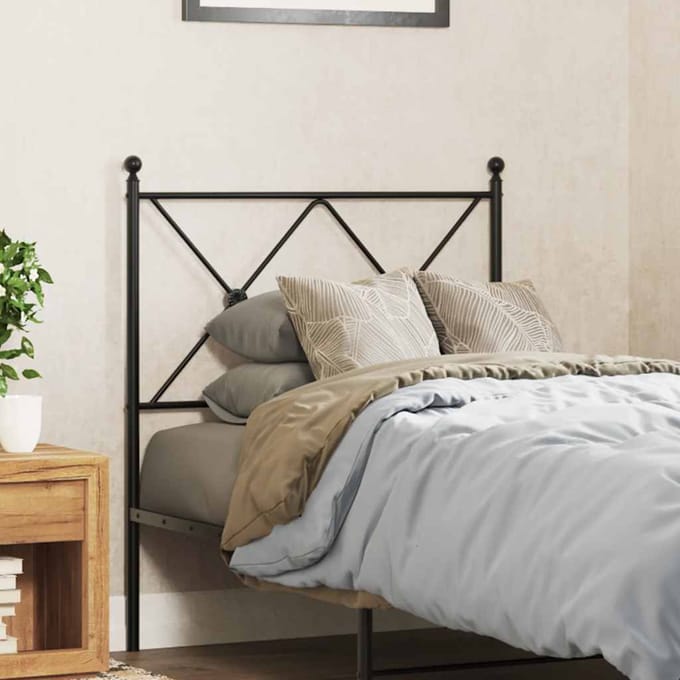 vidaXL - Vervangend - hoofdbord - 75 - cm - metaal - zwart