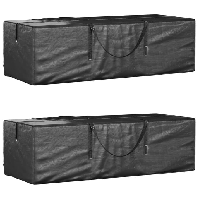 vidaXL - Opbergtassen - voor - kerstboom - 2 - st - polyetheen - zwart
