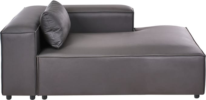 BRANDE - Chaise longue - Zwart - Linkszijdig - Polyester