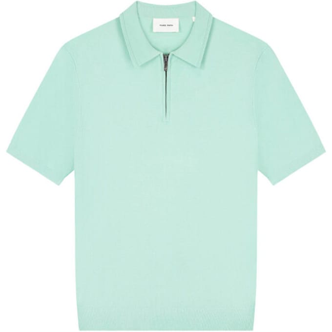 Pure Path Knitted Half-Zip Polo Faded Mint (26010810 - 14)