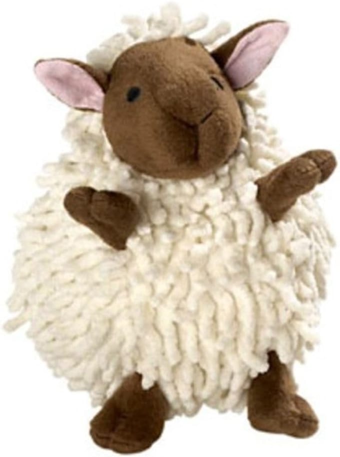 Famanu - Schaap hondenspeelgoed, wit, 17 cm