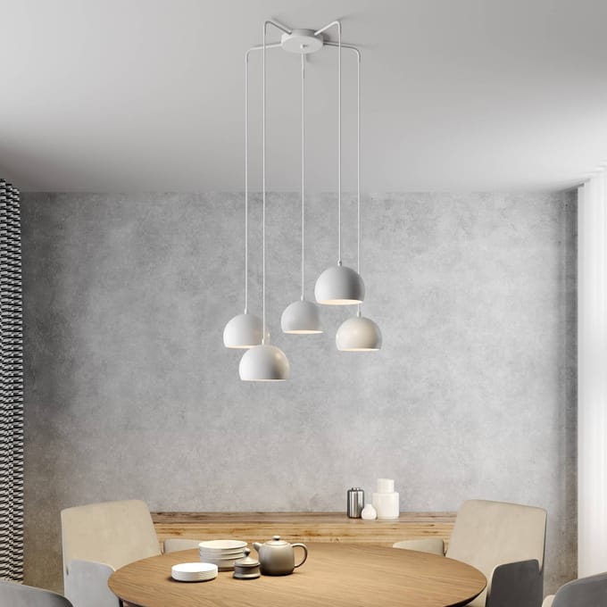 Luminex Hanglamp Sool, wit, Ø 53 cm, 5-lamps, metaal, E27