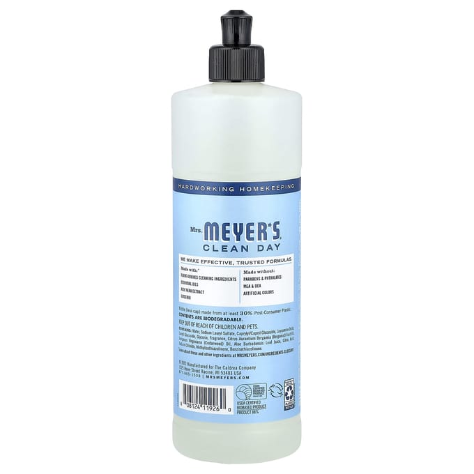 Mevr. Meyers Clean Day, Afwasmiddel, Regenwater, 473ml(16 fl oz) white
