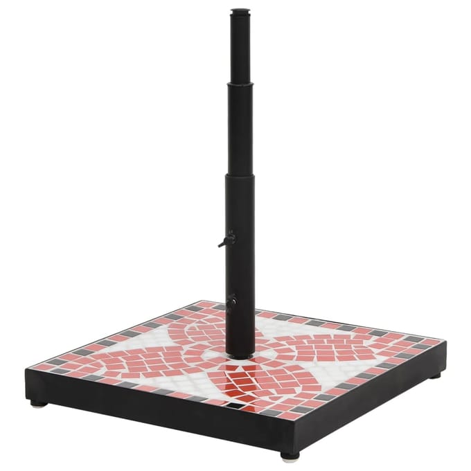 vidaXL - Parasolvoet - vierkant - 12 - kg - terracottakleurig - wit