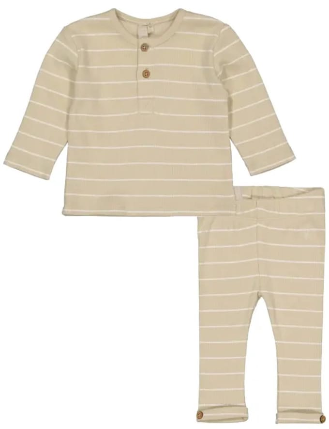 Levv Jongens kledingset: Shirt en broek beige maat 74