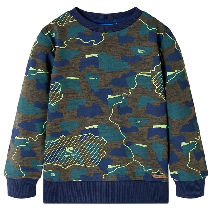 vidaXL - Kindershirt - 128 - gemêleerd - donkerkakikleurig