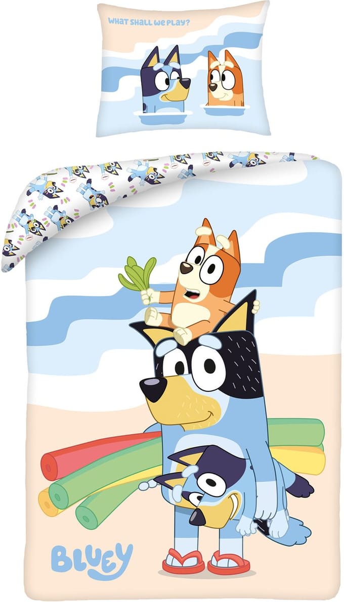 Bluey Dekbedovertrek Beach Fun - 140 x 200 cm + 70 x 90 cm - Katoen