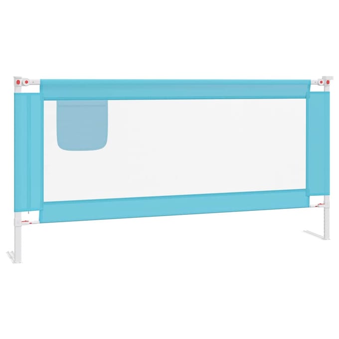 Barrière de sécurité pour lit d'enfant Bleu 180 x 25 cm Tissu