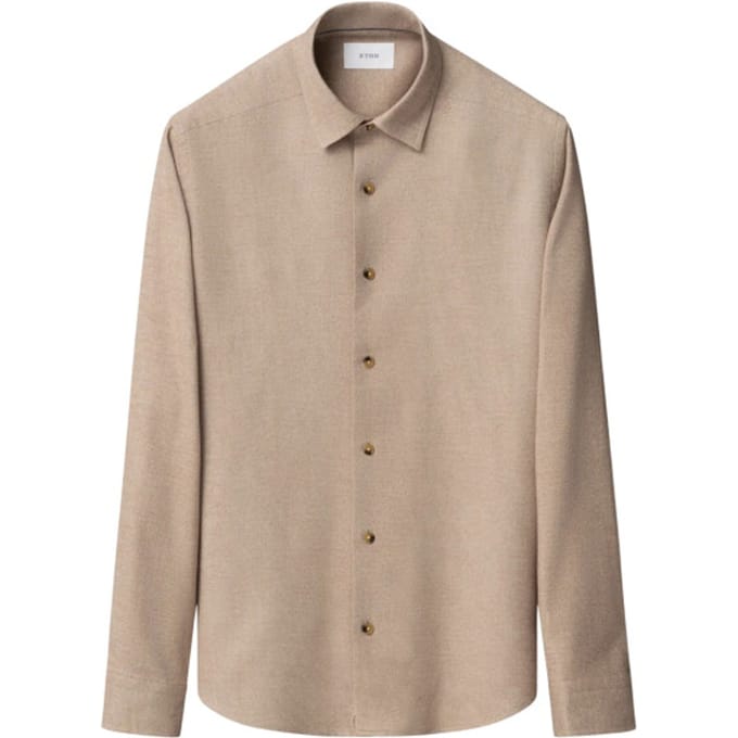 Eton  Lange Mouw Overhemden Beige 100014457