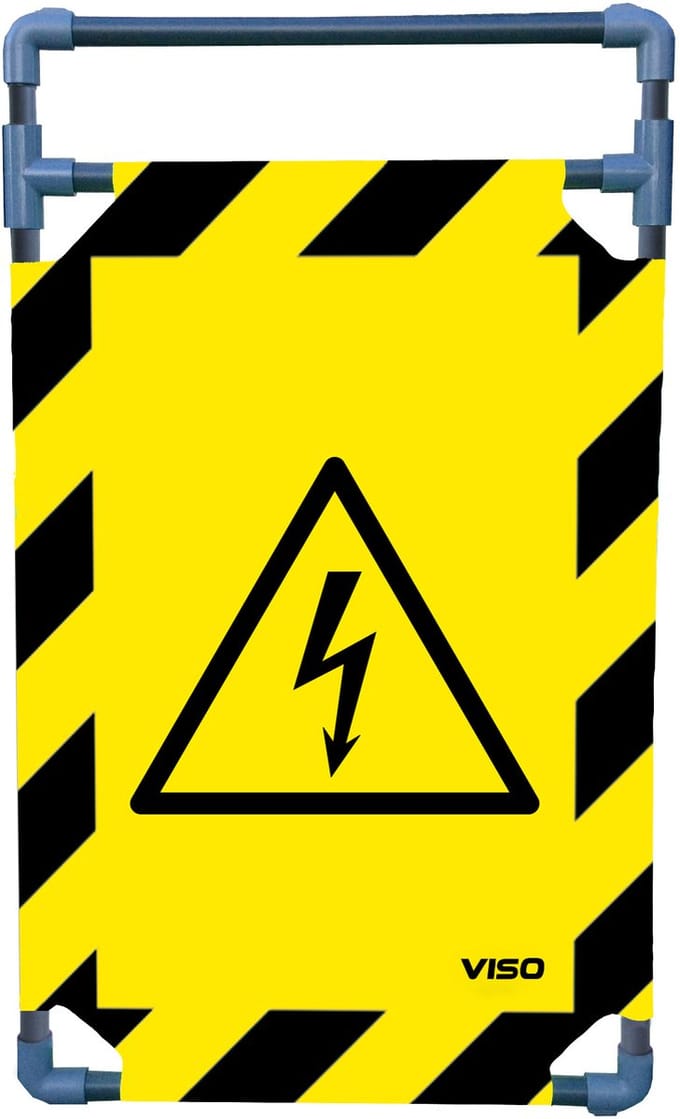 Uitbreiding interventiebarrière PVC 1 m – Logo Gevaar Elektriciteit