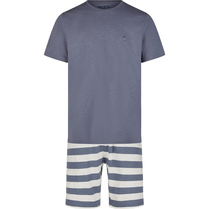 Phil & Co Heren Shortama Korte Pyjama Set Palm Grijs - Maat XL