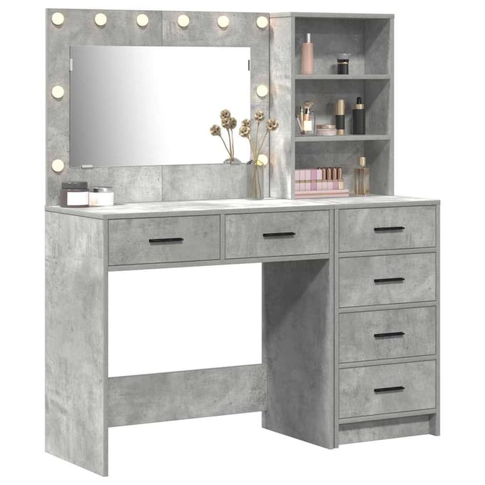 vidaXL - Kaptafel - 2 - st - Grijs - 78.5 - x - 41 - x - 135 - cm - Bewerkt - hout