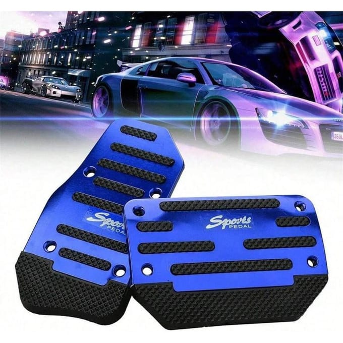 Ensemble universel de pédales de frein et d'accélérateur pour voiture 2 pièces one-size bleu