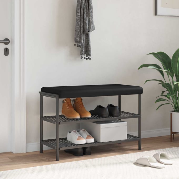 vidaXL - Bankkussen - Kunstleer - Zwart - Diepte - 35 - cm