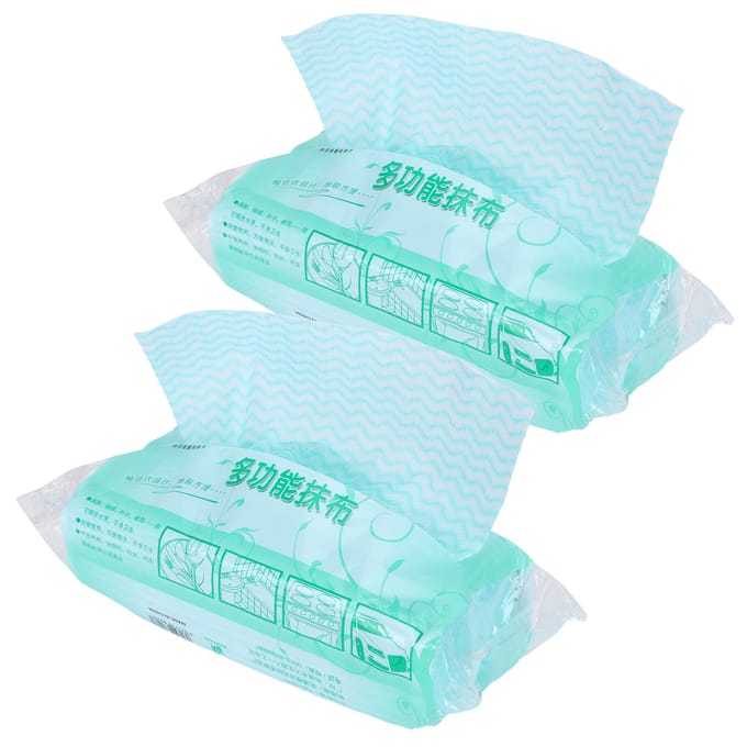 2 Stuks Wegwerp Niet-Geweven Doek Afwasdoek Keukenreinigingsdoek Afveegdoek(Groen )