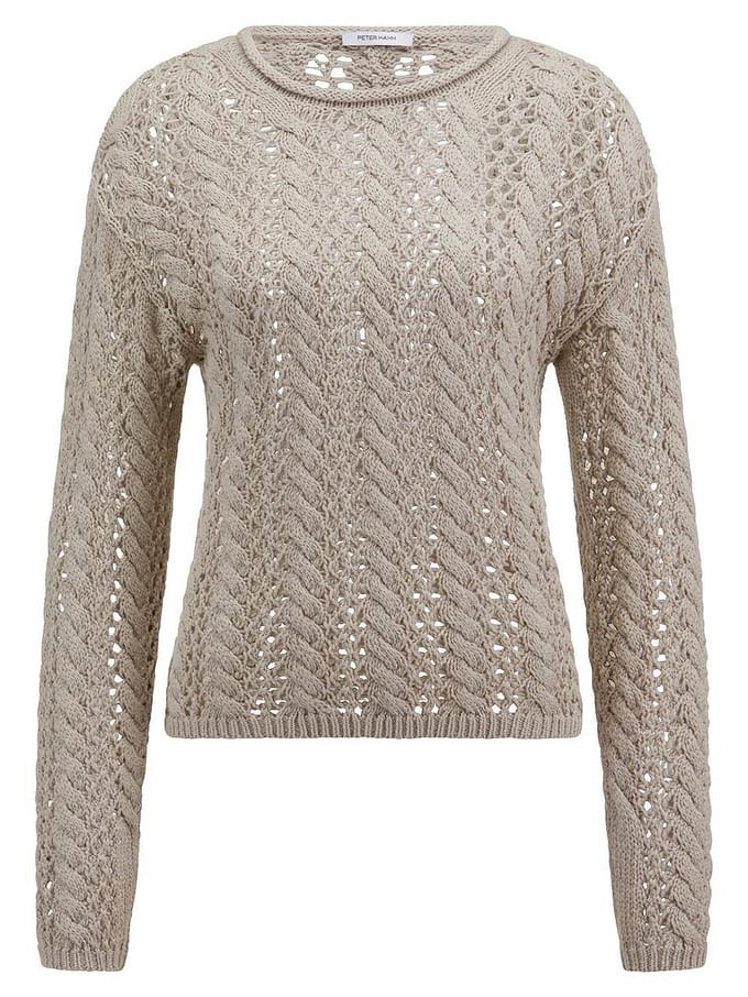 Trui ronde hals Van Peter Hahn beige