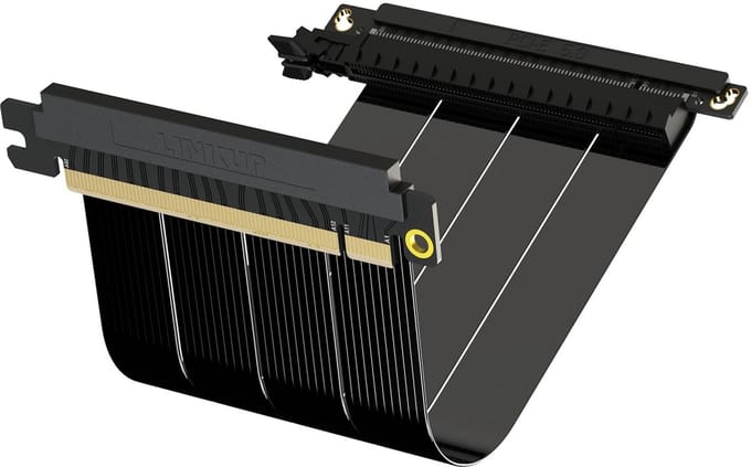 PCIe 5.0 Riser Kabel x16 128GB/s voor RTX 5090/RX 7000 Serie | Flexibele Verticale GPU Montage Zwart