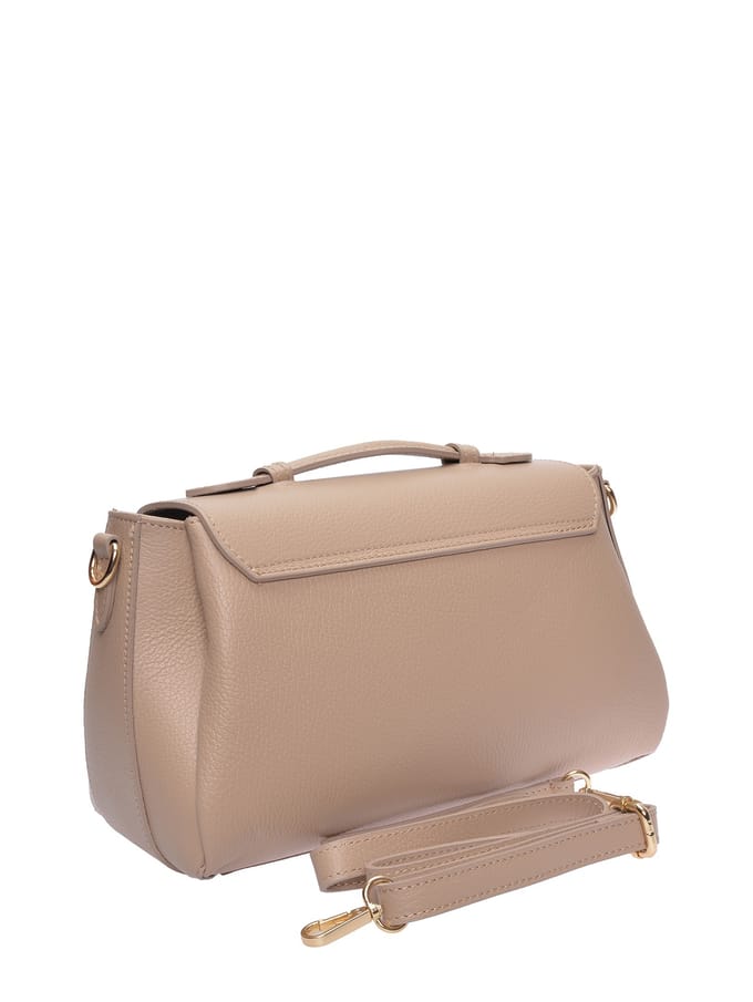 Roberta M Beige Rundleer Tas