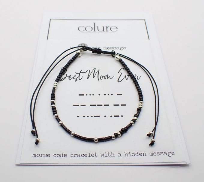 Colure® morse code armband glanzendzwart Best Mom Ever