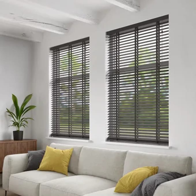 Decosol 962 Jaloezie Horizontaal Deluxe Hout Donkerbruin 80x130cm