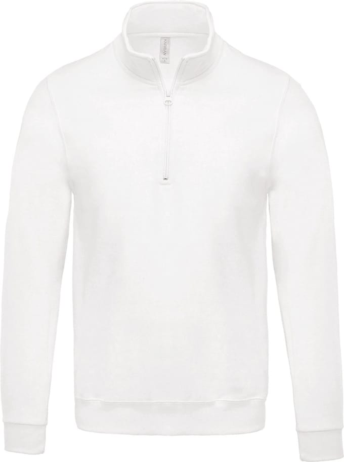 Kariban Sweater met ritskraag K478 - White - XS