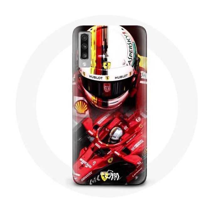 Coque - Formule 1 - Galaxy A70 - Souple - Rouge - Sebastian Vettel rouge