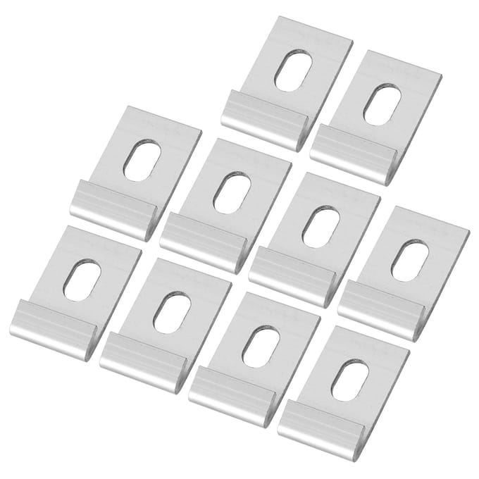 10 stuks Basisclips Haakbevestigingen Bevestigt Aluminium Kassen Bevestigingsset Zilver zilver