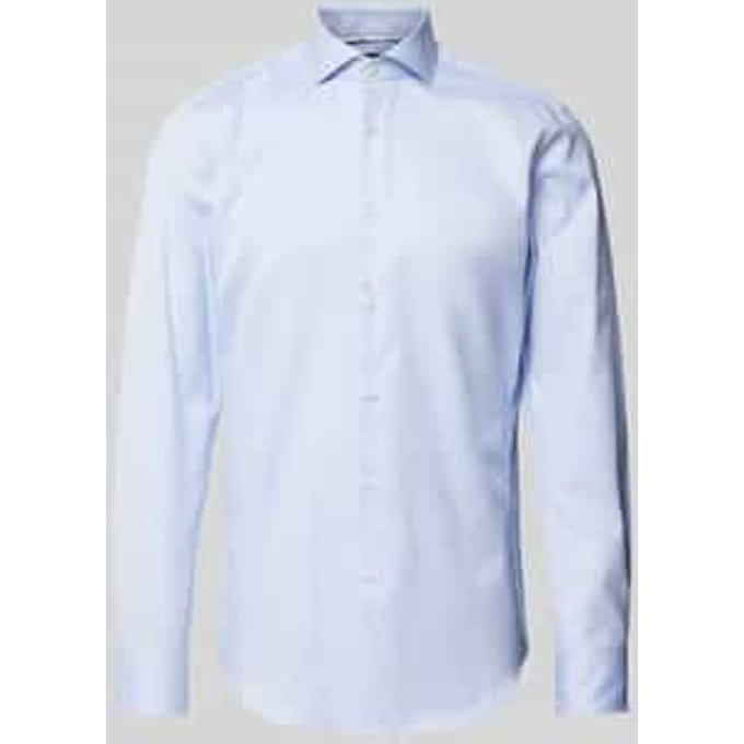 Slim fit zakelijk overhemd van fijn twill