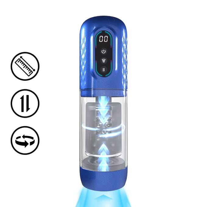 Pumped - Vortex Zuig en stuw kracht Masturbatorpomp - Blauw
