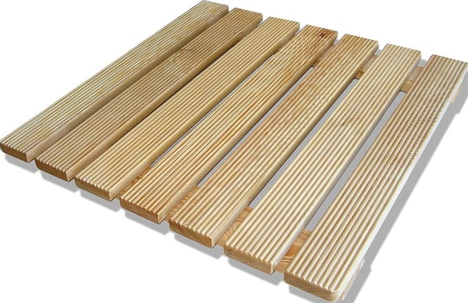 Doucheplank Lariks - Badkamer Plank - Douche Bak - Antislip Profiel - 58 x 58 cm - Houtkleur