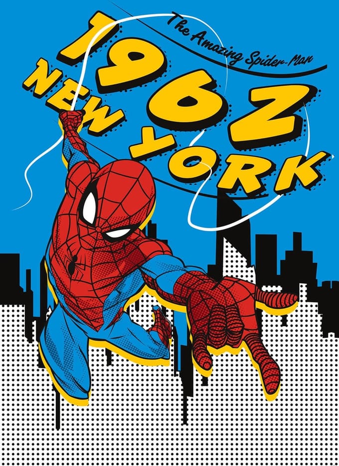 Fotobehang Spider Man 1962 - Meerkleurig - 2,80m X 200cm