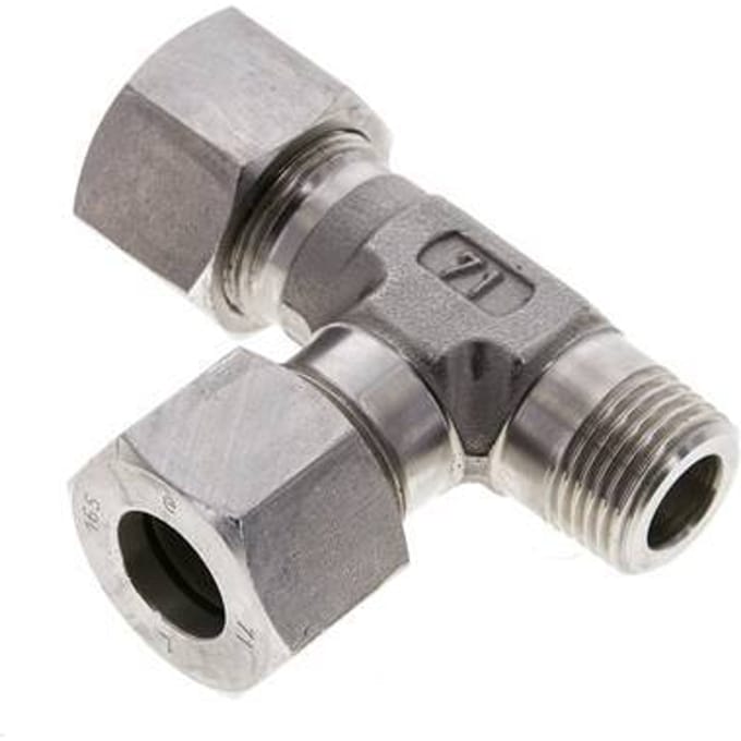 16S & R1/2'' RVS L-vorm Snijringkoppeling Buitendraad 400bar ISO 8434-1