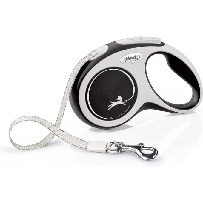 Flexi New Comfort - Rollijn Hondenriem - S - 5 m - Zwart Grijs - <12 kg
