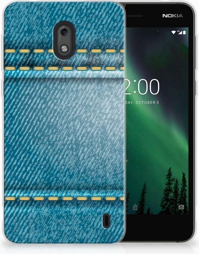 Back Cover voor Nokia 2 Silicone Back Cover Jeans