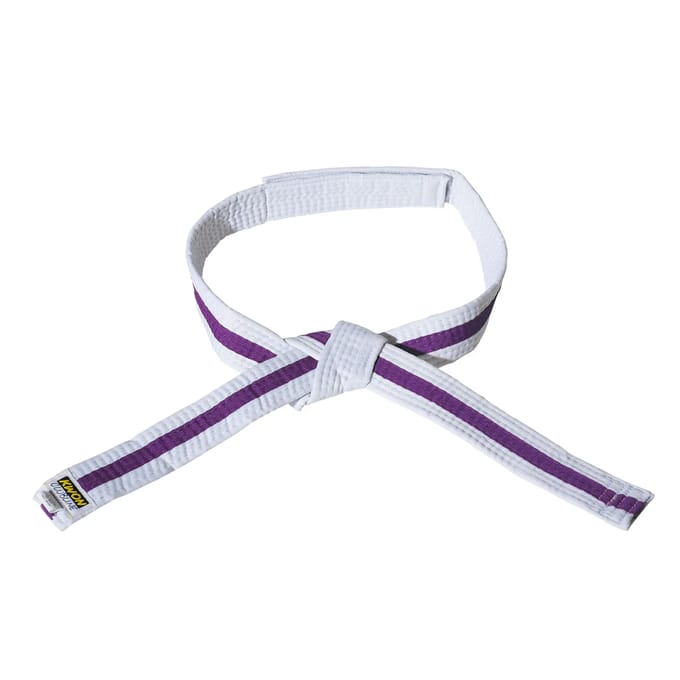 Wit/paars/wit klittenband riem budō kind Kwon