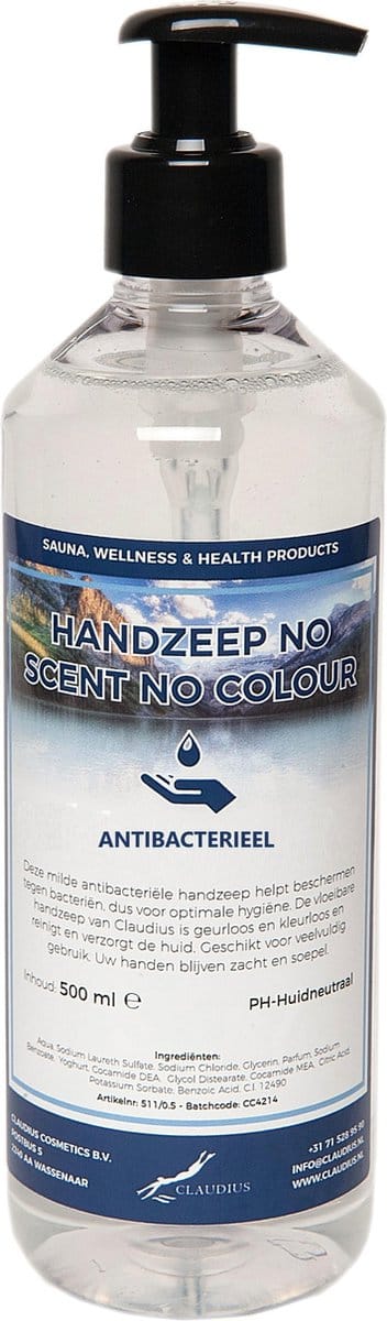 Handzeep No Scent, No Colour 500 ml - met gratis pompje