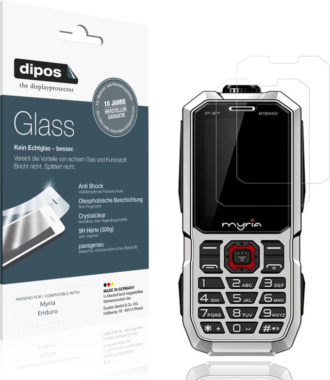 dipos – 2x Pantserfolie geschikt voor Myria Enduro | 9H Screenprotector