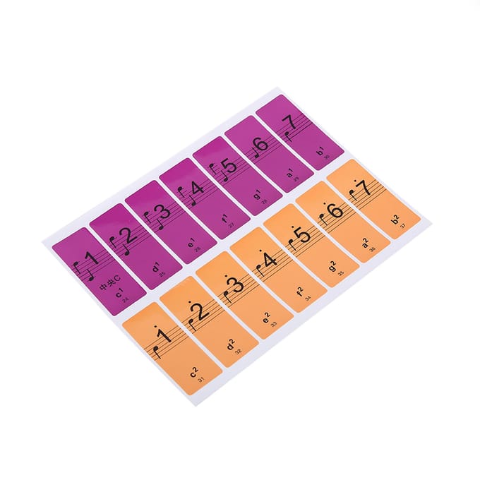 Verwijderbaar 88 Toetsen Piano Elektronisch Keyboard Noot Witte Toetsen Stickers Labels(Veelkleurig) white