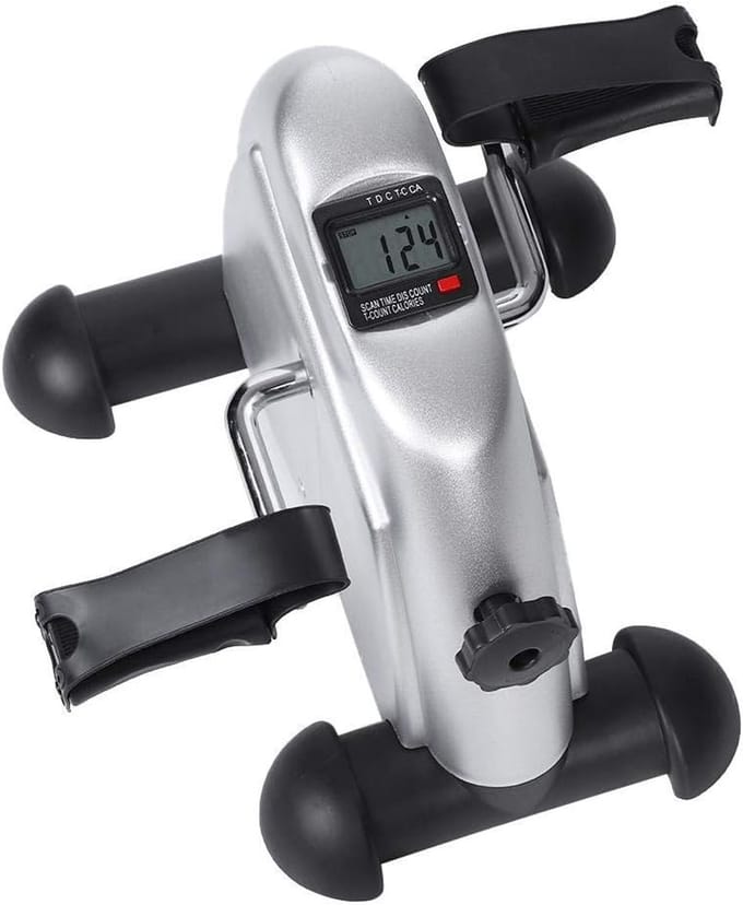 Pedaaltrainer - Indoor trainer - Thuis sporten - LCD monitor - Compact formaat - Grijs