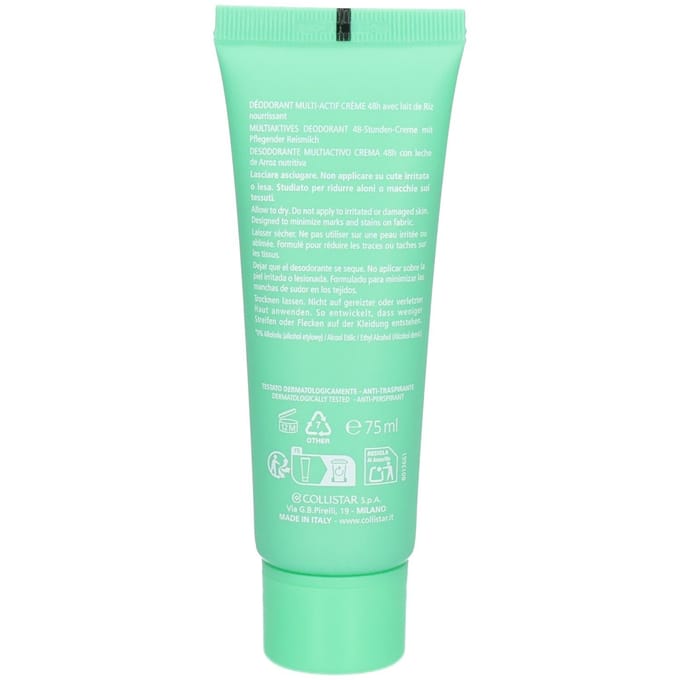 Collistar Multi Active Deodorant Cream 48h With Nourishing Rice Milk Alcohol Free Collistar - Hydra-illuminating Multi-active Deodorant Cream 48h With Nourishing Rice Milk, Alcohol Free
