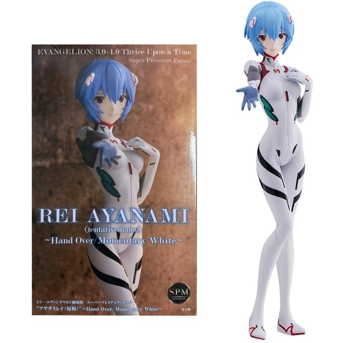 Anime NEON GENESIS EVANGELION Ayanami Rei Theatrical Version Wit Strijdpak Kort Haar Reikend Model Speelgoed Actiefiguur With box gray
