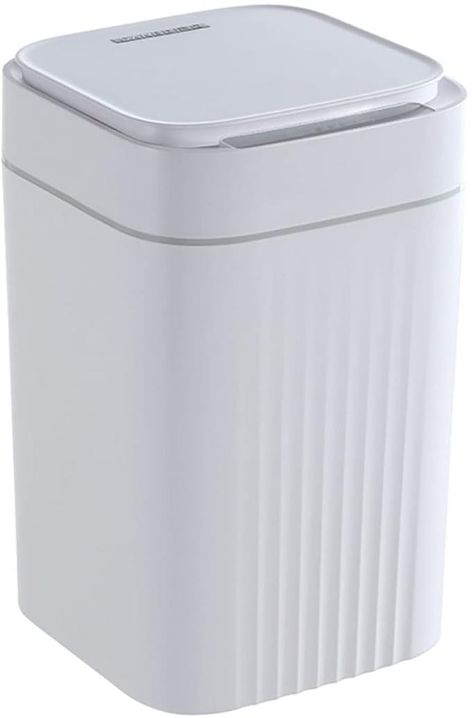 Prullenbak met Sensor - Afvalbak Sensor - Hygiënisch Afval Weggooien - Automatisch Openen en Sluiten - 12 Liter - Wit