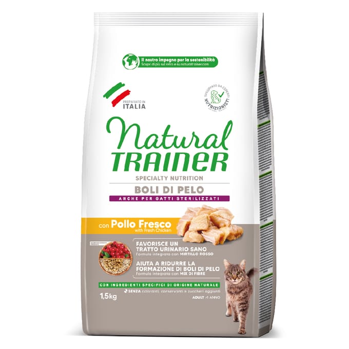Natural Trainer Haarbal met Kip Brokken voor katten - 1,5 kg