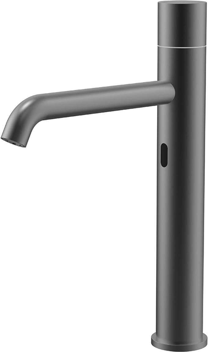 Wastafelkraan met sensor hoge uitloop Gun metal