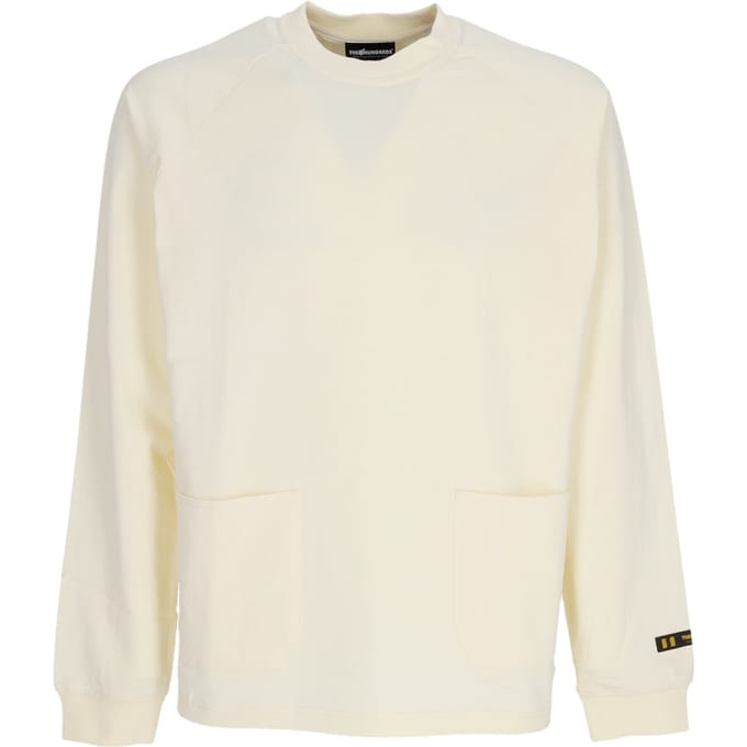 Heren T-shirt met lange mouwen en zak L/s tee gebroken wit