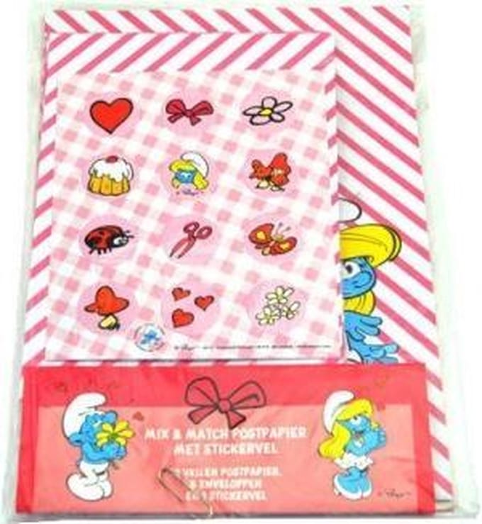 Smurfen briefpapier - postpapier - set met enveloppen en stickervel