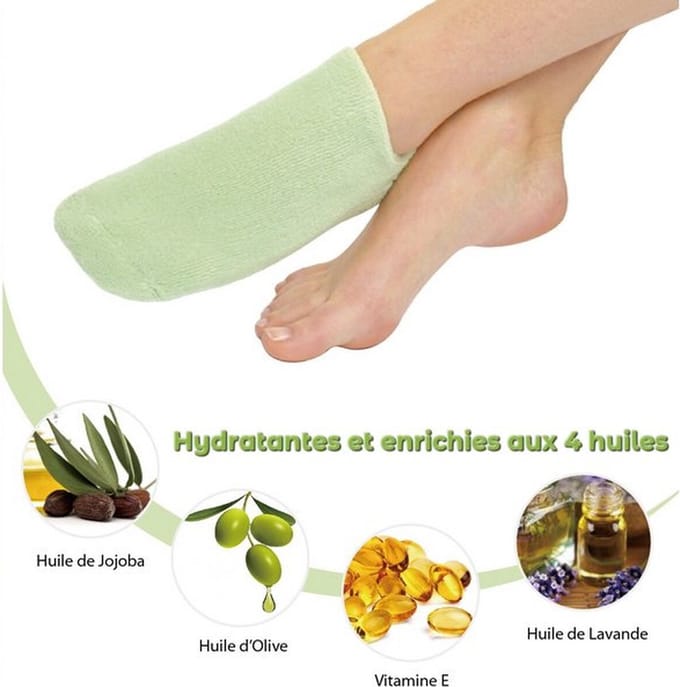 Hydraterende gel spa sokken - Groen - zachte voeten